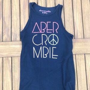 abercrombie navy blue graphic tank top